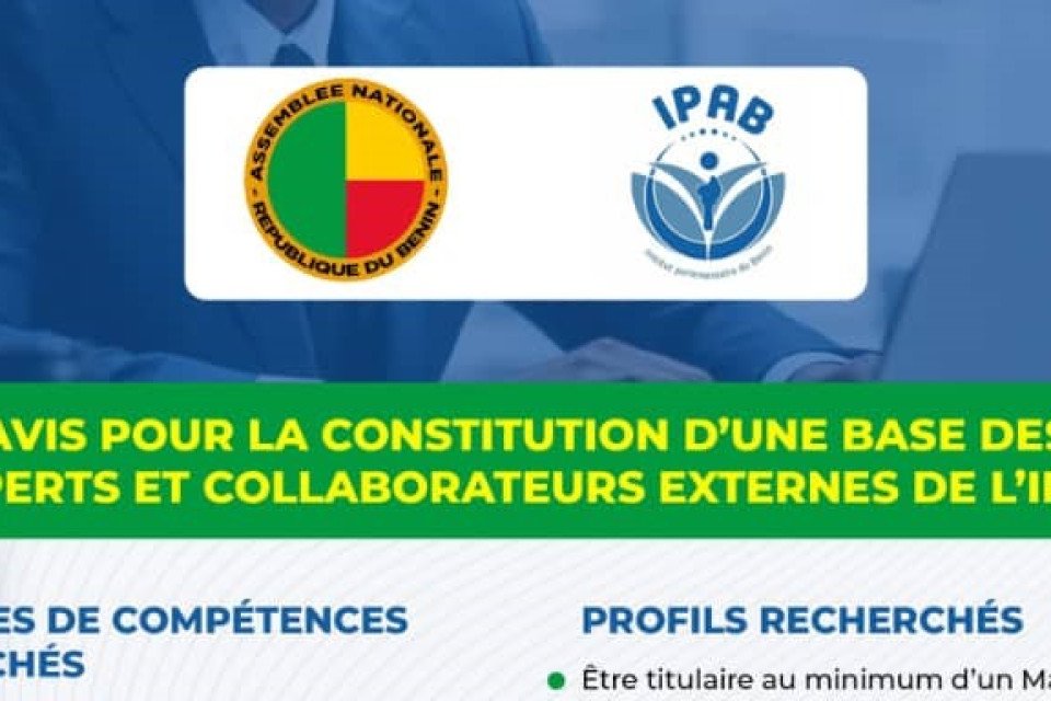 L’Institut Parlementaire du Bénin lance un appel à experts 